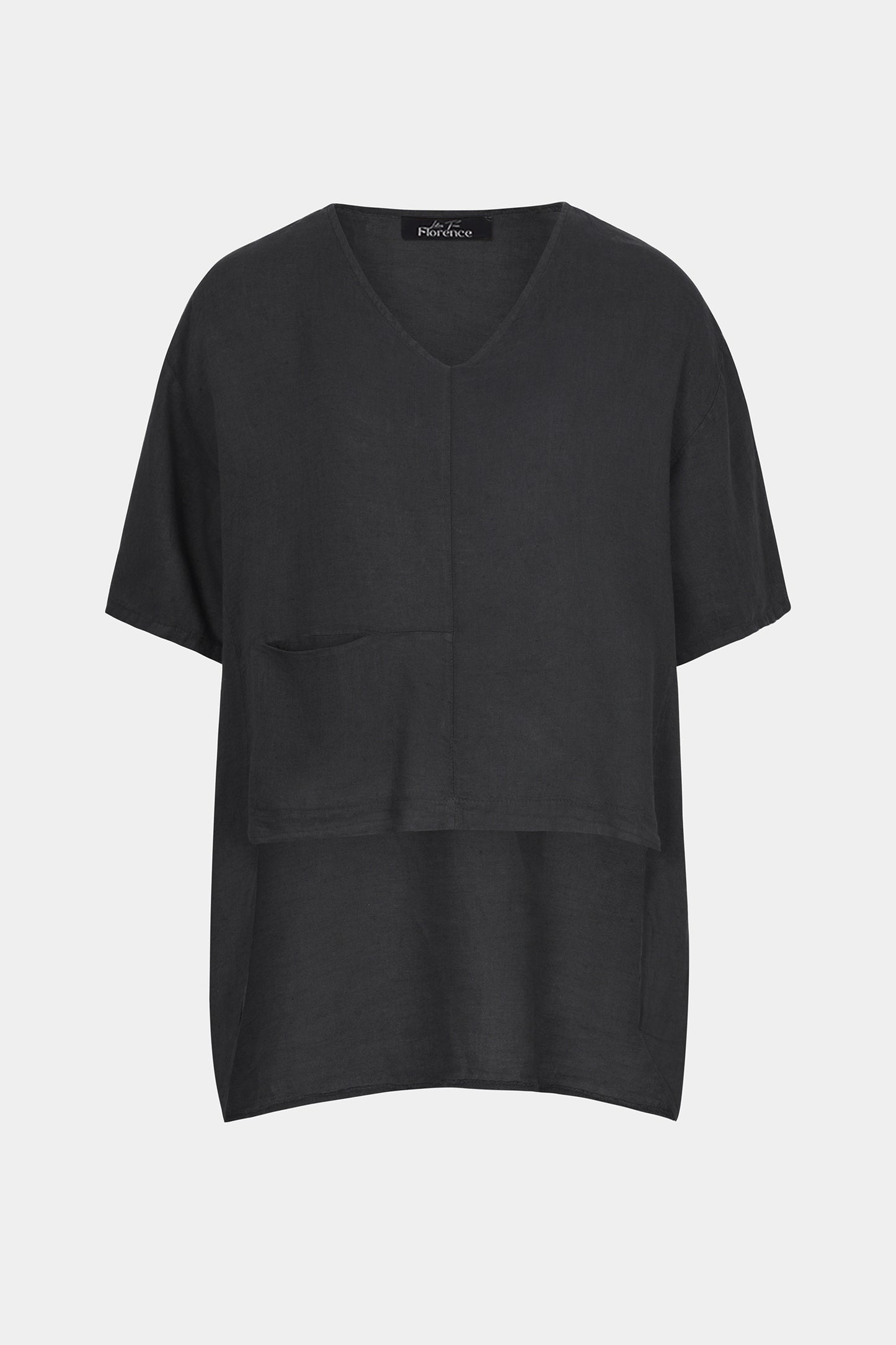 Drop Hem Linen Tunic Top