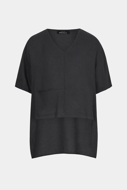 Drop Hem Linen Tunic Top