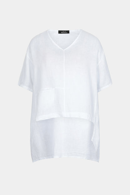 Drop Hem Linen Tunic Top