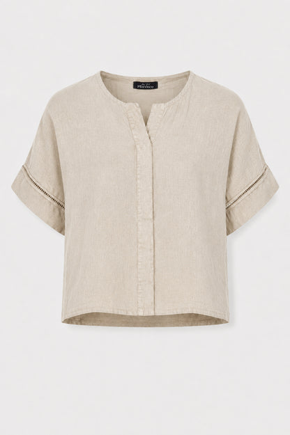 Ladder Trim Linen Top