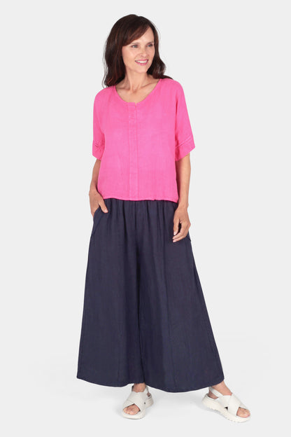Ladder Trim Linen Top