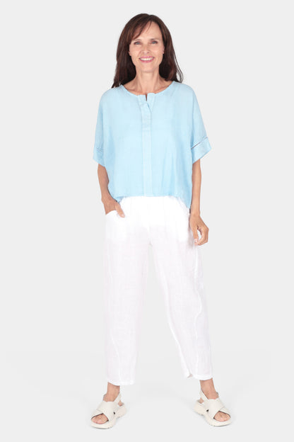 Ladder Trim Linen Top