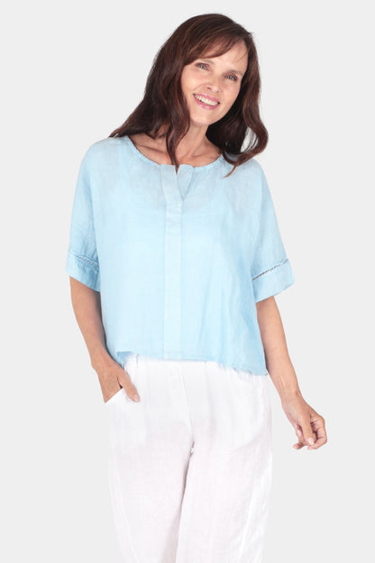 Ladder Trim Linen Top
