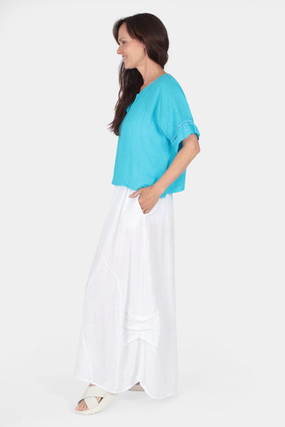 Ladder Trim Linen Top