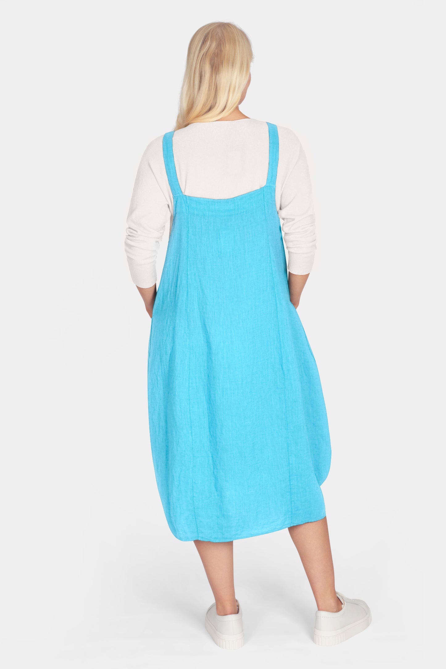 Pinafore Linen Midi Dress