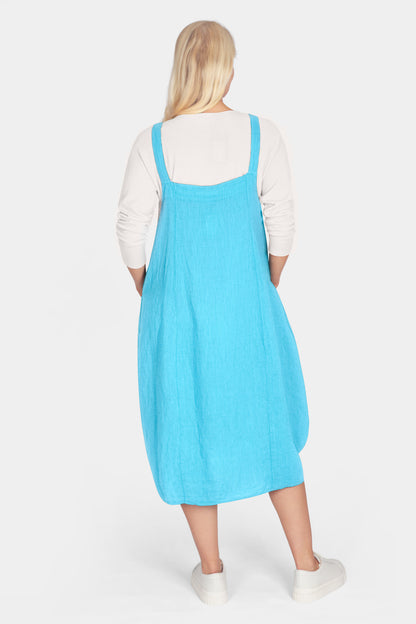Pinafore Linen Midi Dress
