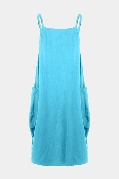 Pinafore Linen Midi Dress