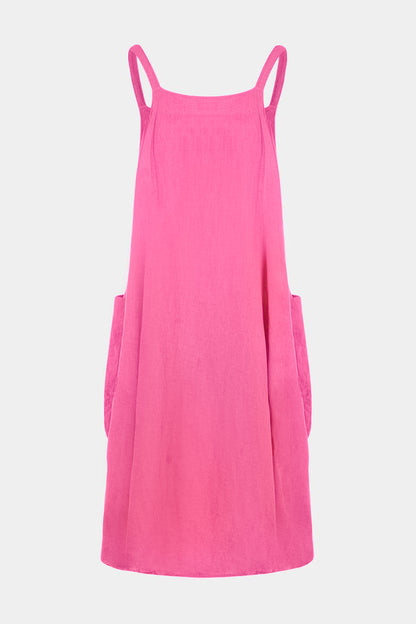 Pinafore Linen Midi Dress