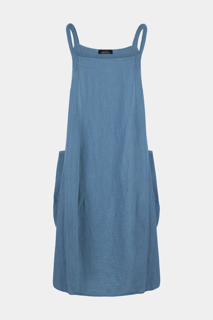 Pinafore Linen Midi Dress