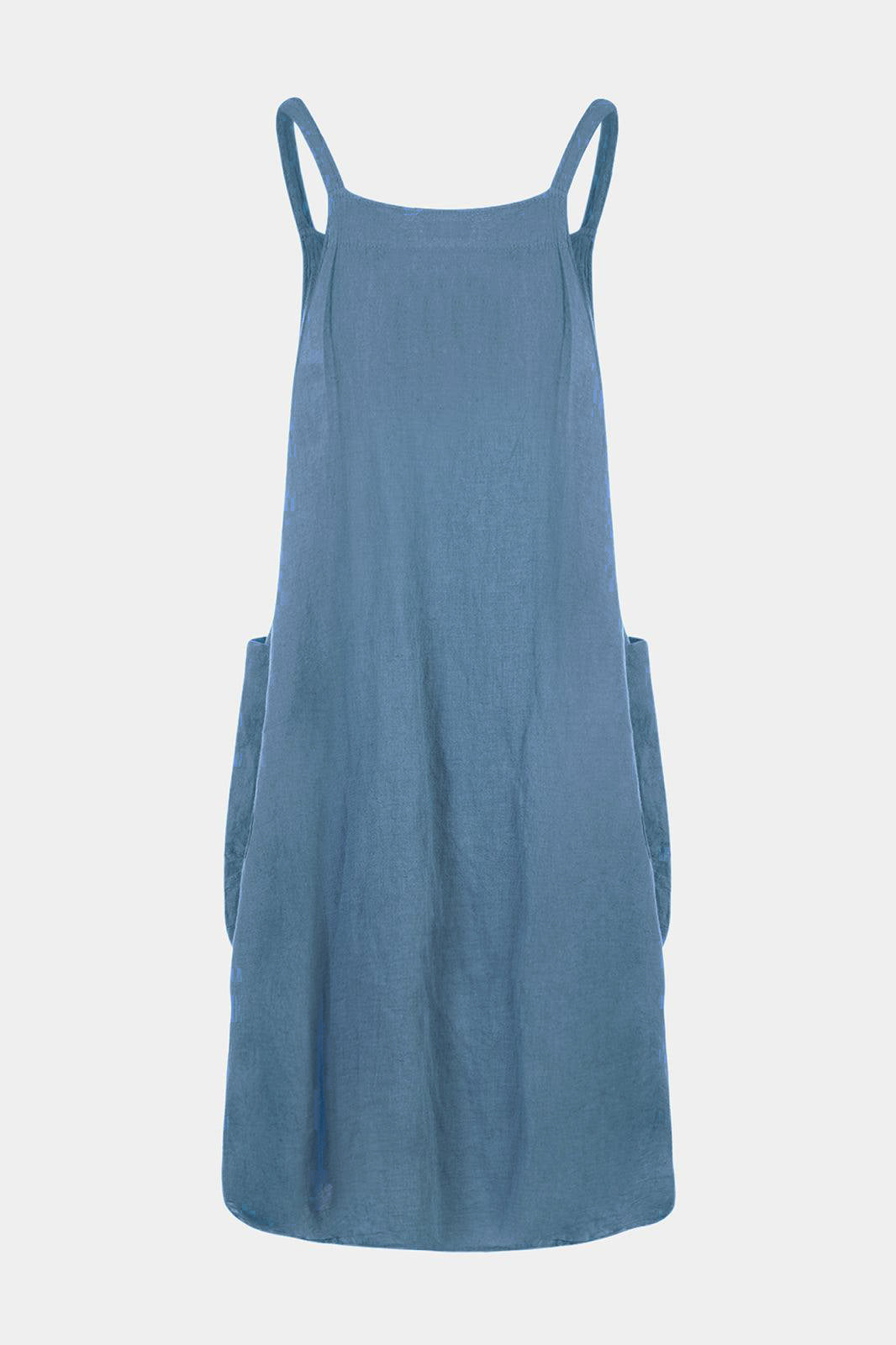 Pinafore Linen Midi Dress