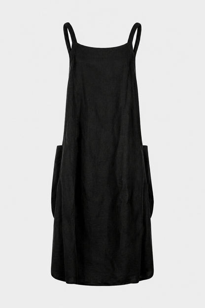 Pinafore Linen Midi Dress