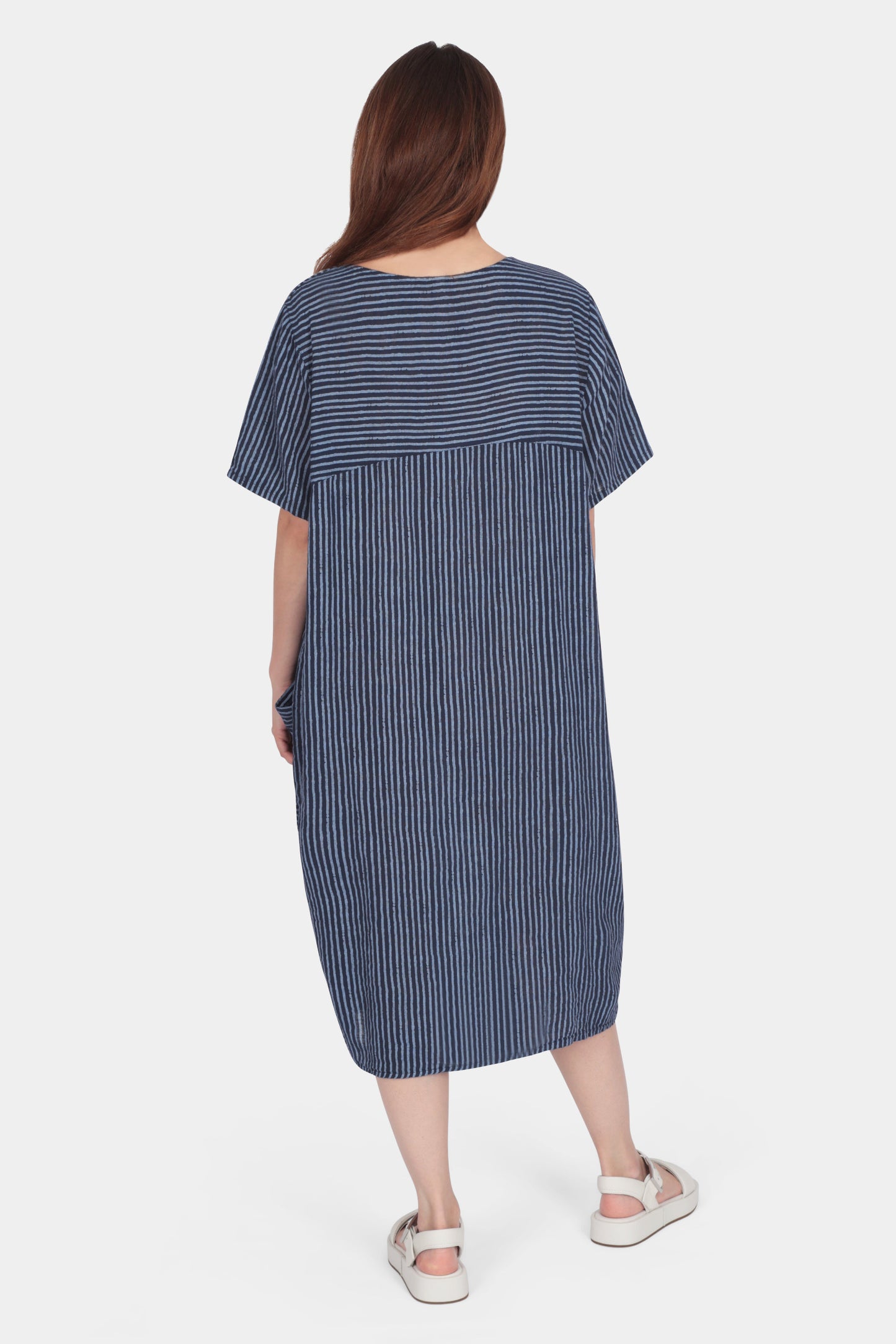 Allegra Cotton Stripe Midi Dress