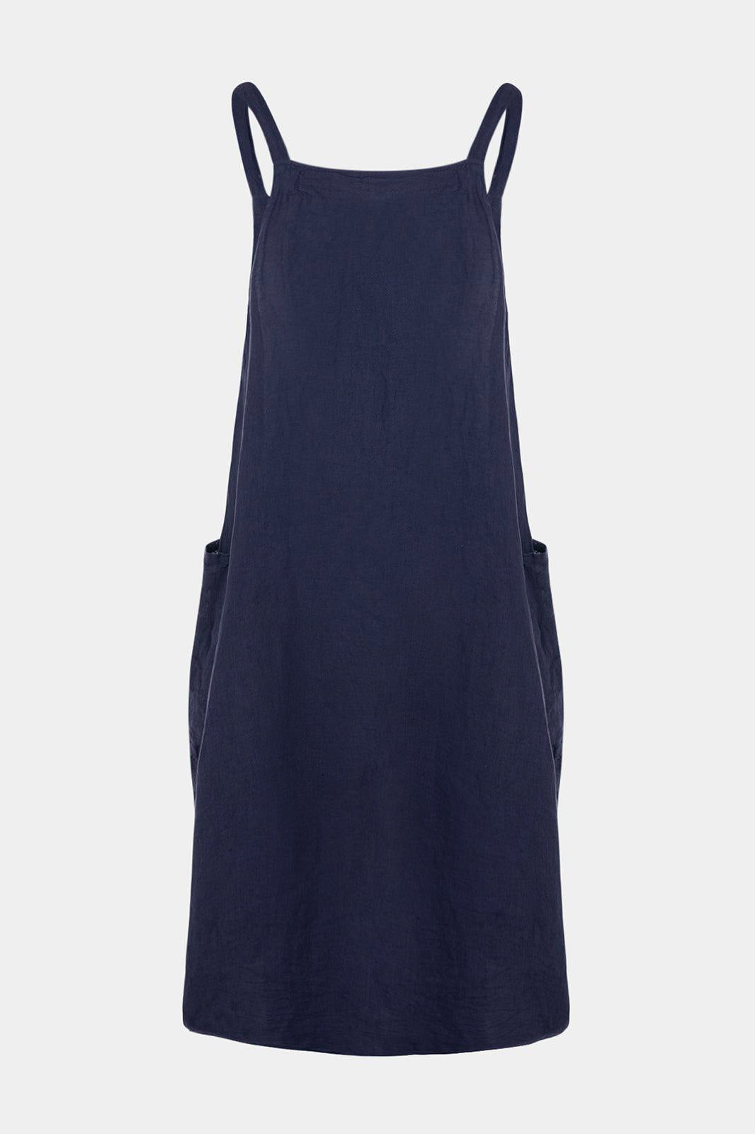 Pinafore Linen Midi Dress