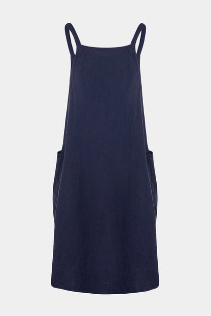 Pinafore Linen Midi Dress