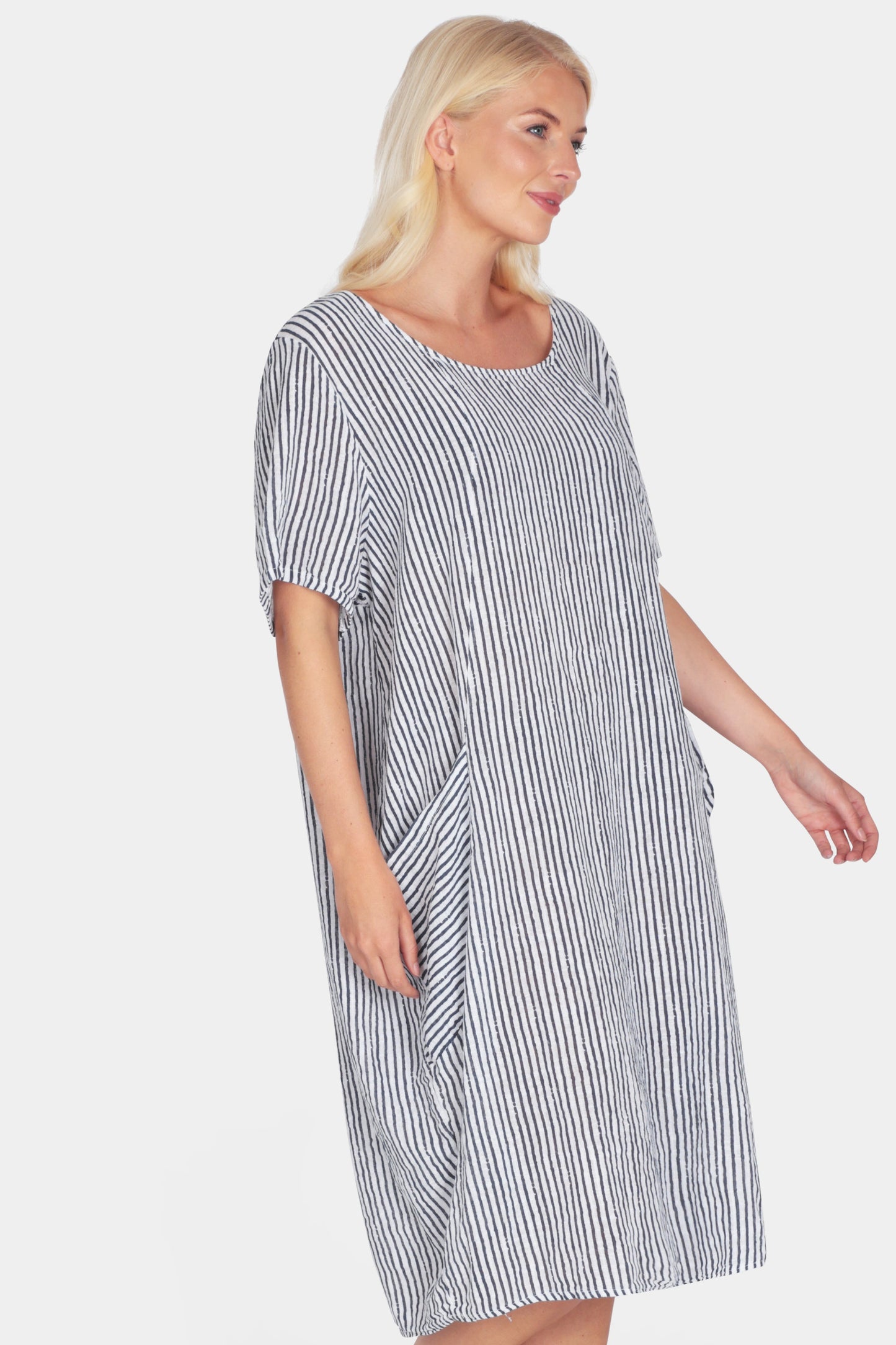 Allegra Cotton Stripe Midi Dress