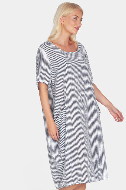 Allegra Cotton Stripe Midi Dress