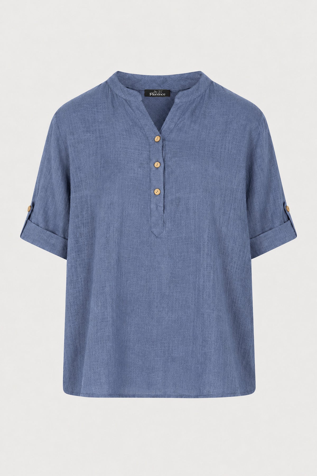 Cotton Henley Neck Blouse