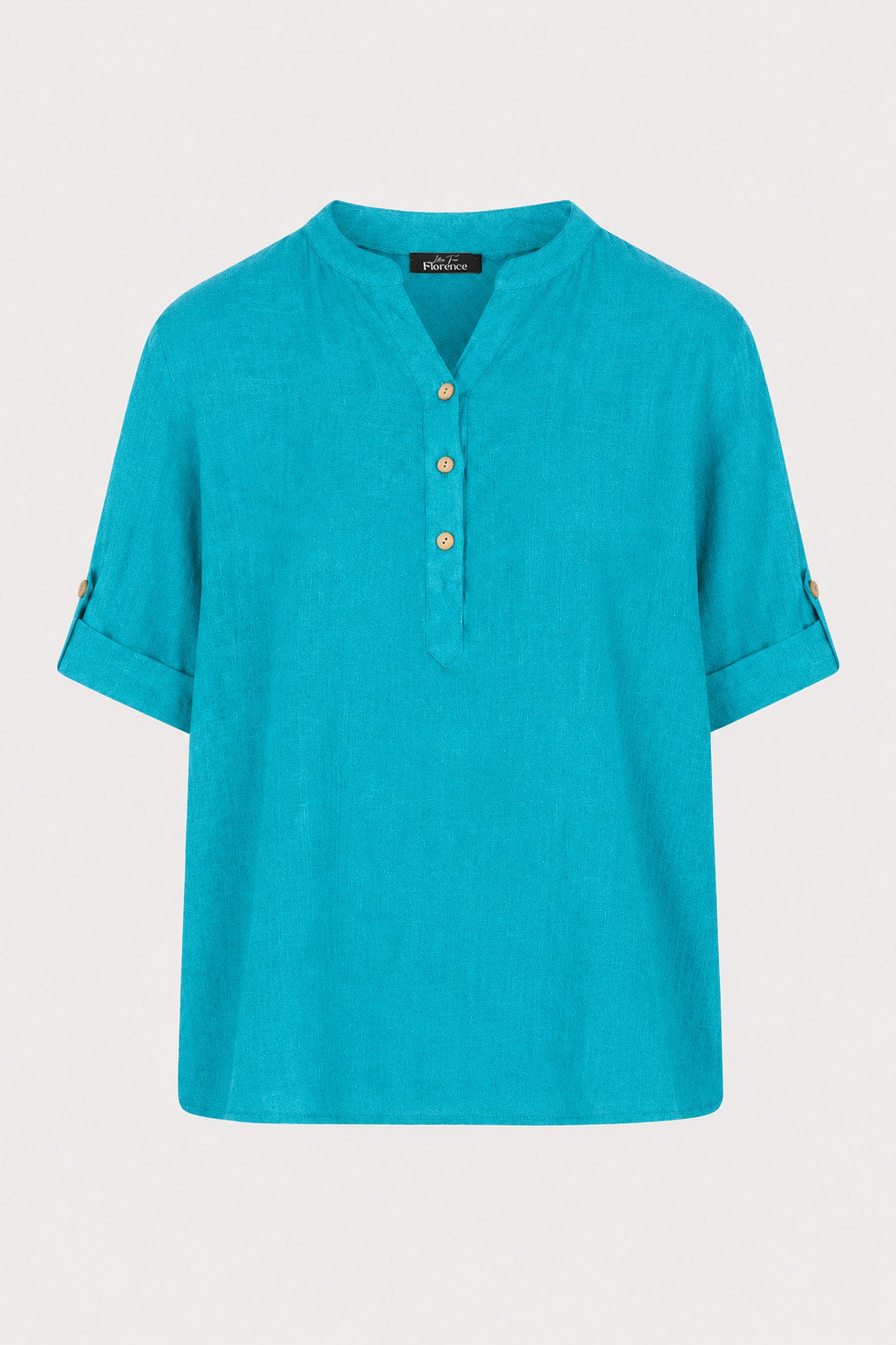 Cotton Henley Neck Blouse