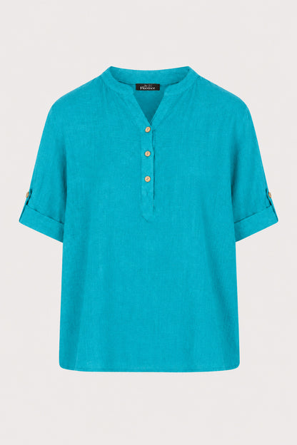 Cotton Henley Neck Blouse