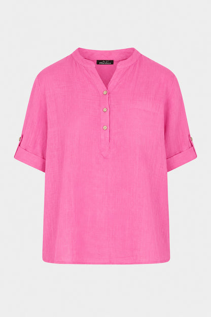 Cotton Henley Neck Blouse