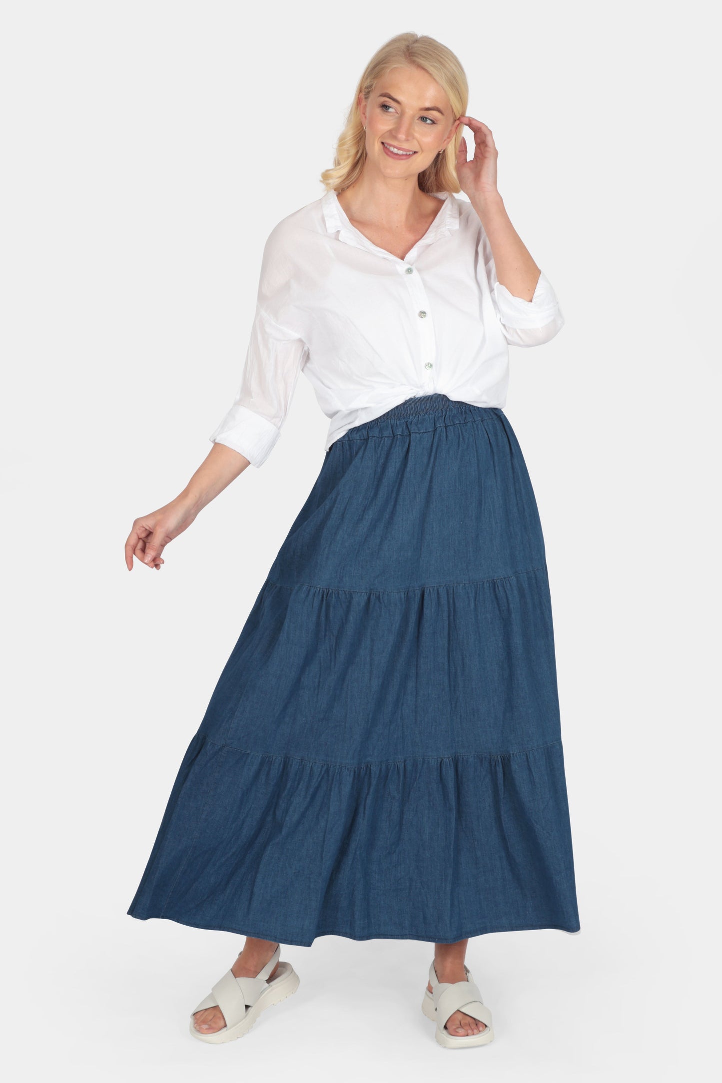 Fine Cotton Tie Front Blouse