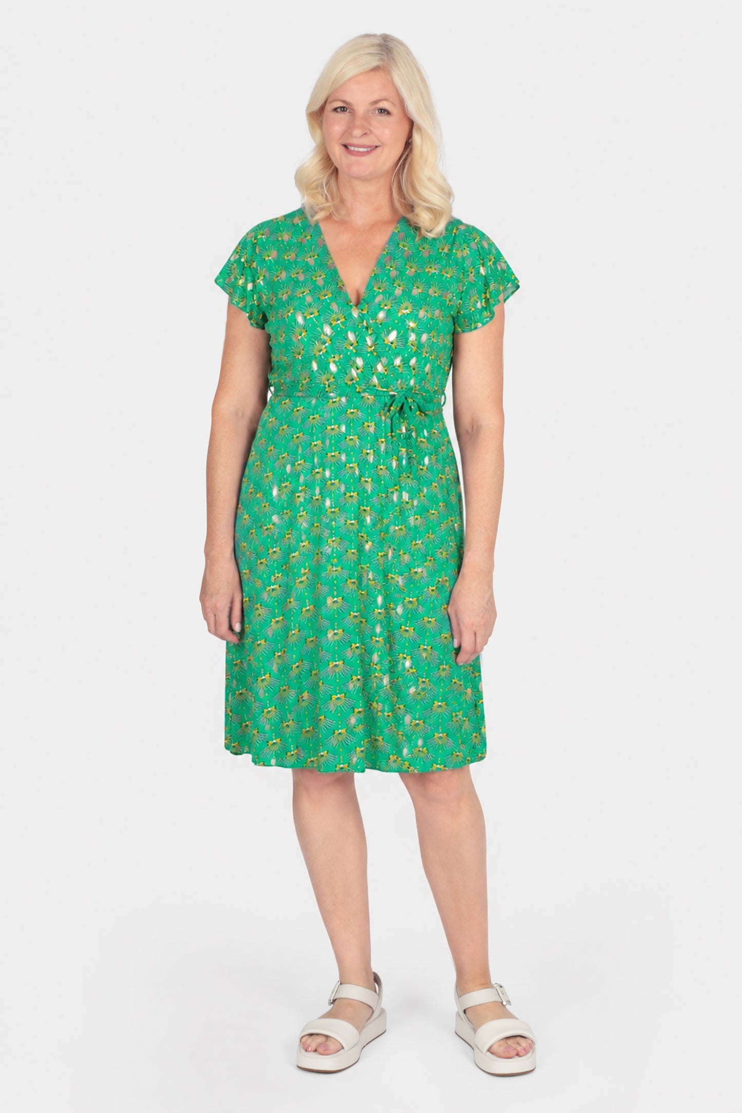 Printed Cap Sleeve Dress