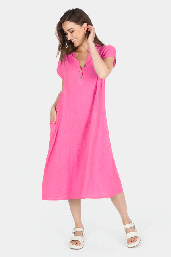 Henley Linen Dress
