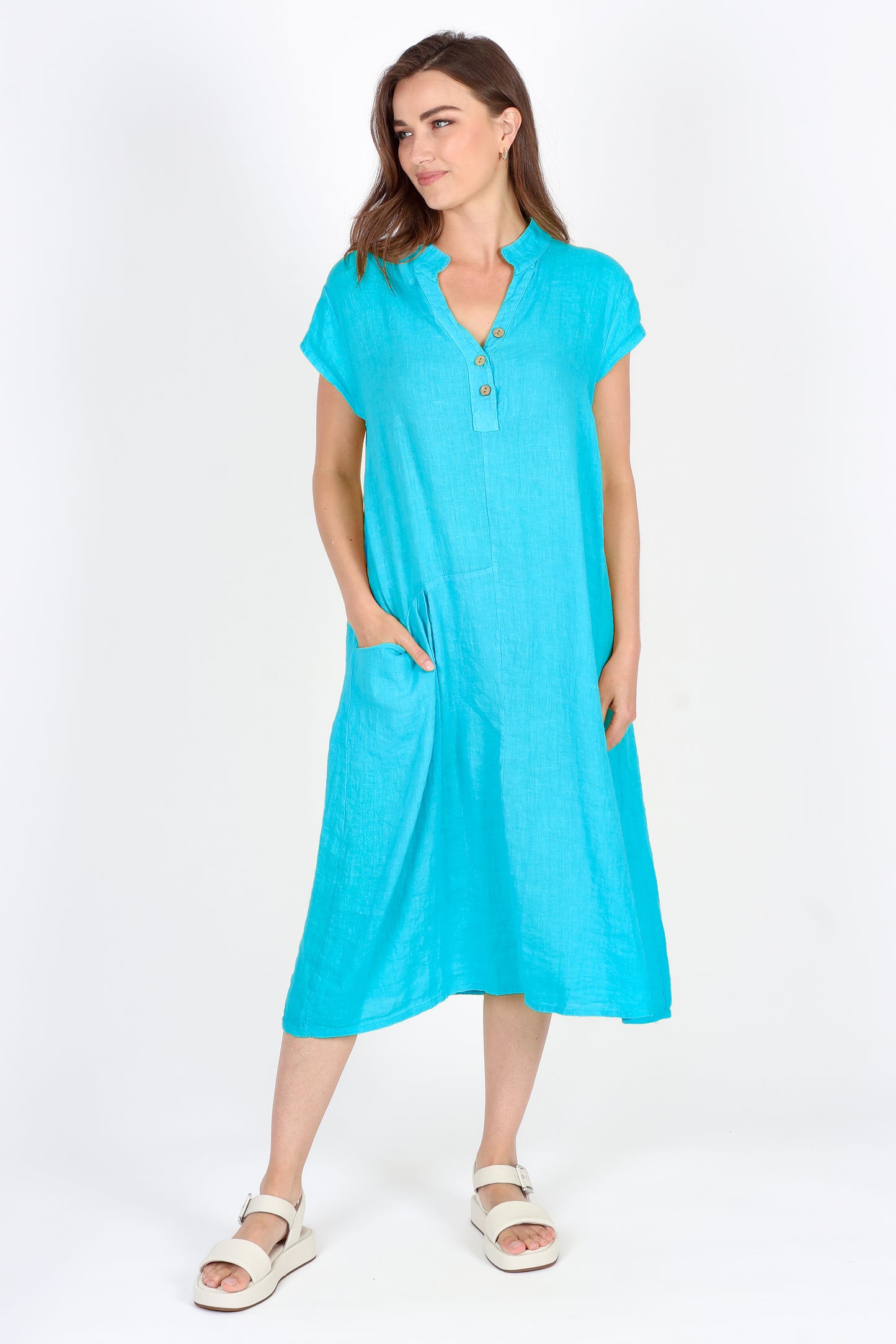 Henley Linen Dress