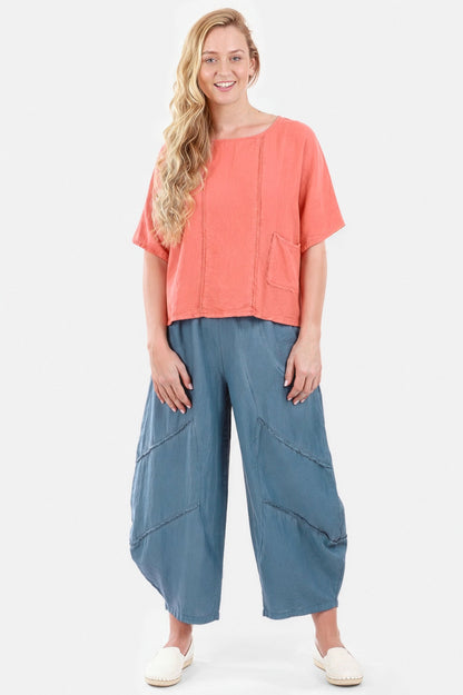 Aladdin Barrel Leg Linen Trousers