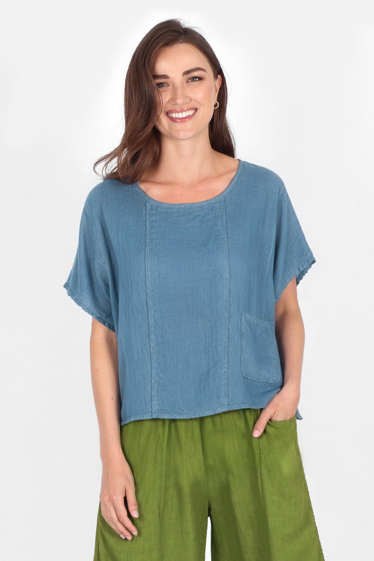 Artisan Seam Linen Top