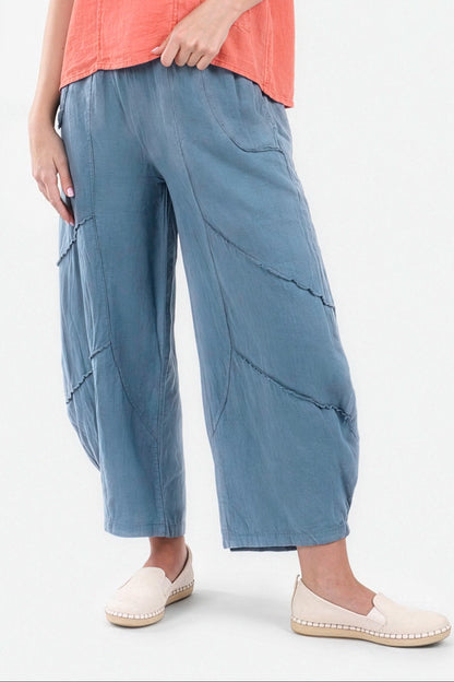 Aladdin Barrel Leg Linen Trousers