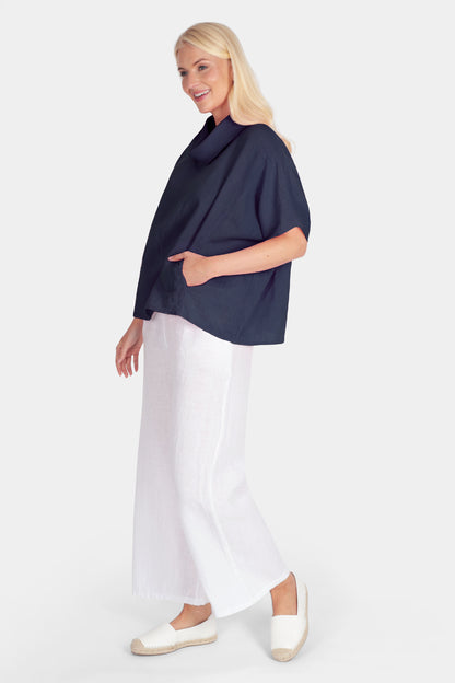 Marina Cowl Neck Linen Top