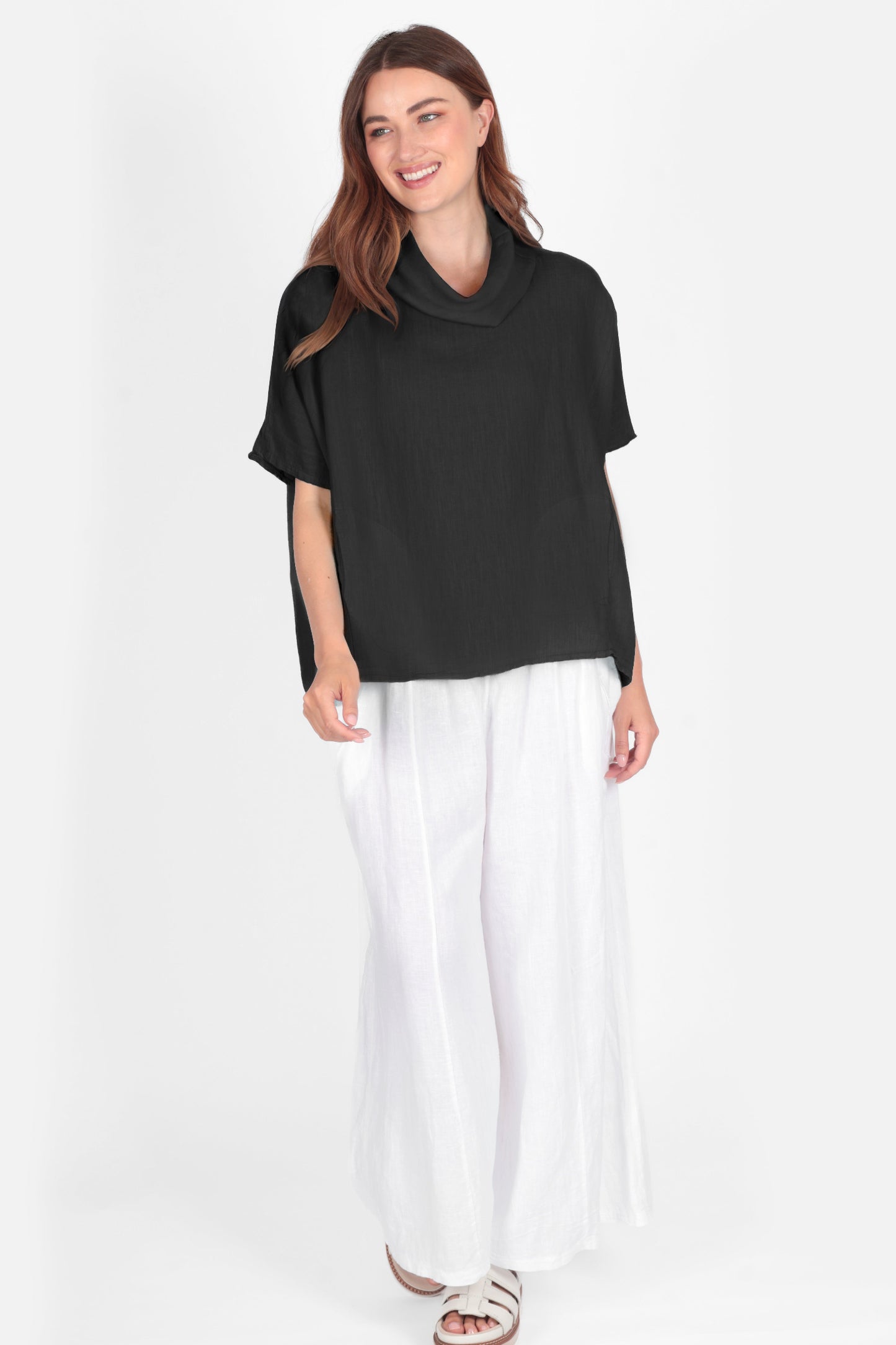 Marina Cowl Neck Linen Top