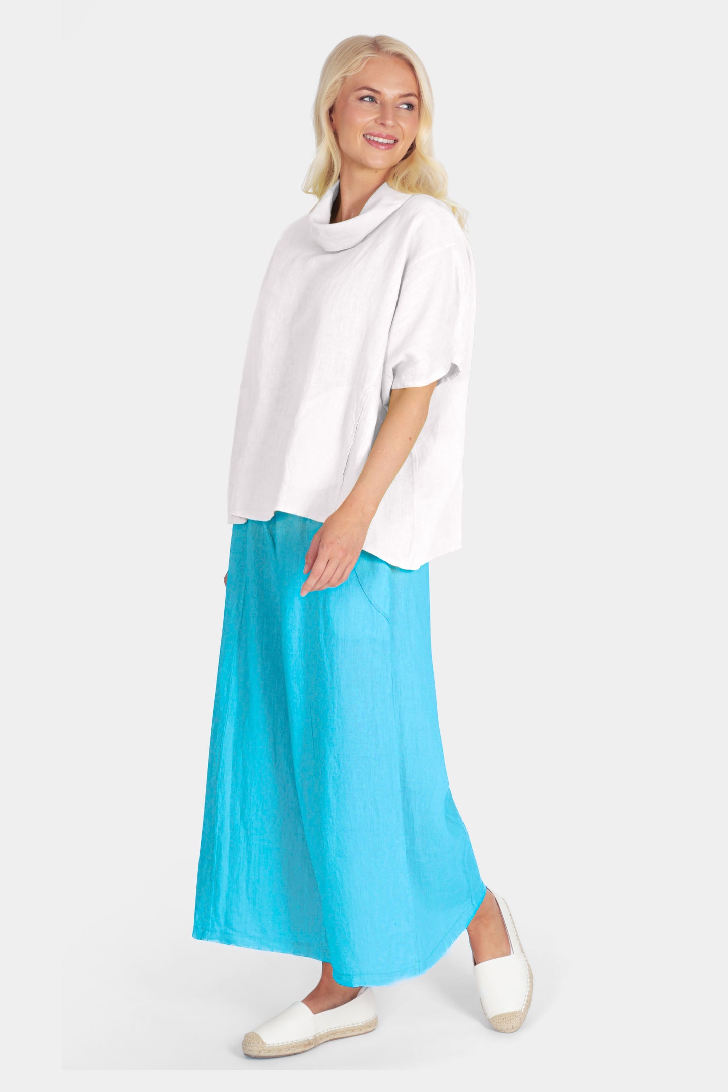 Marina Cowl Neck Linen Top