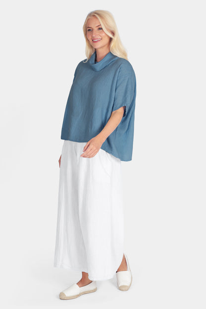 Marina Cowl Neck Linen Top