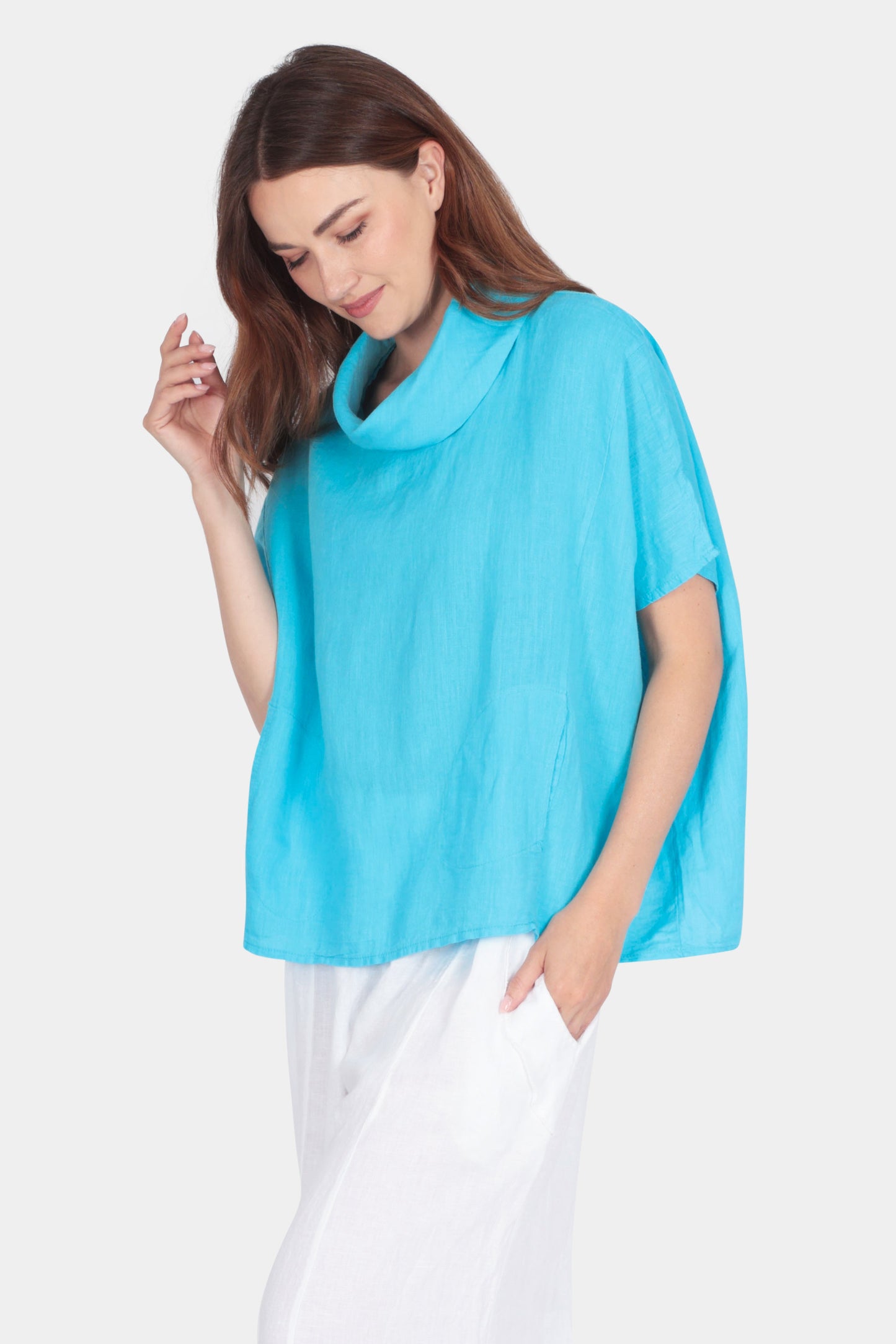 Marina Cowl Neck Linen Top
