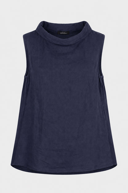 Soft Cowl Sleeveless Linen Top