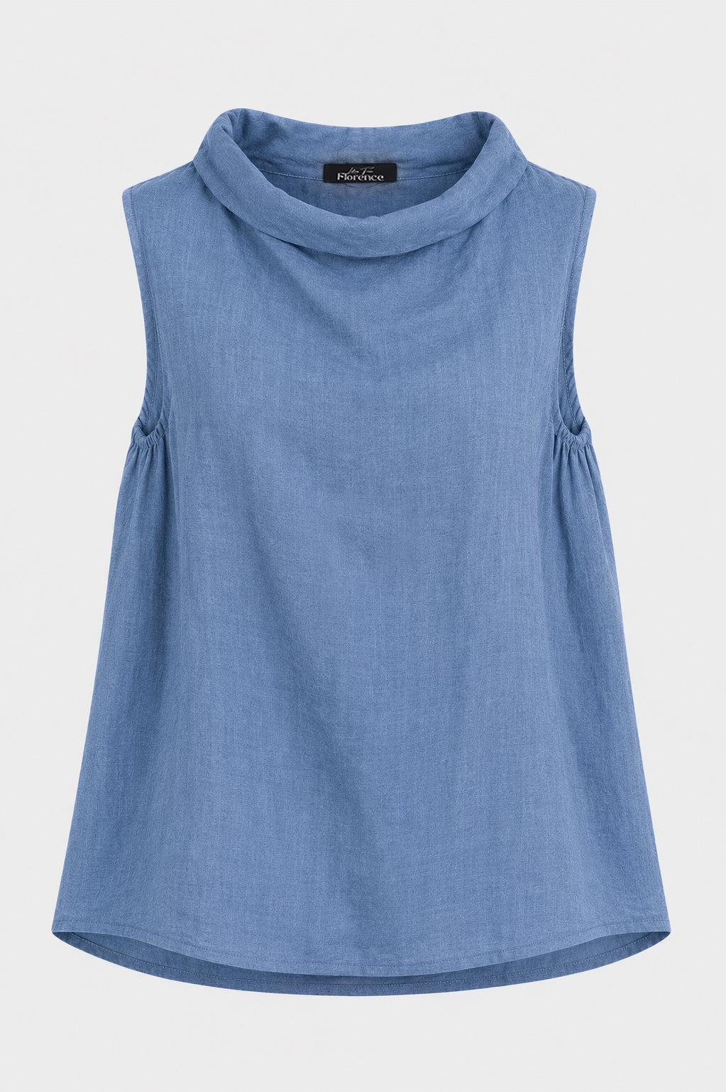 Soft Cowl Sleeveless Linen Top