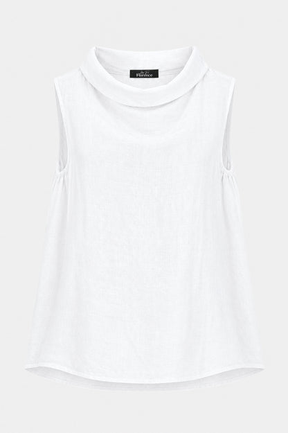 Soft Cowl Sleeveless Linen Top