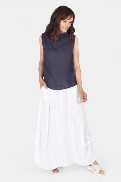 Soft Cowl Sleeveless Linen Top