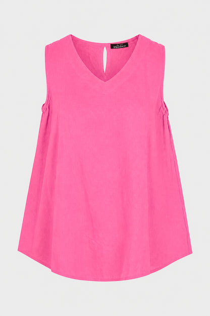 Linen Button Back Vest Top