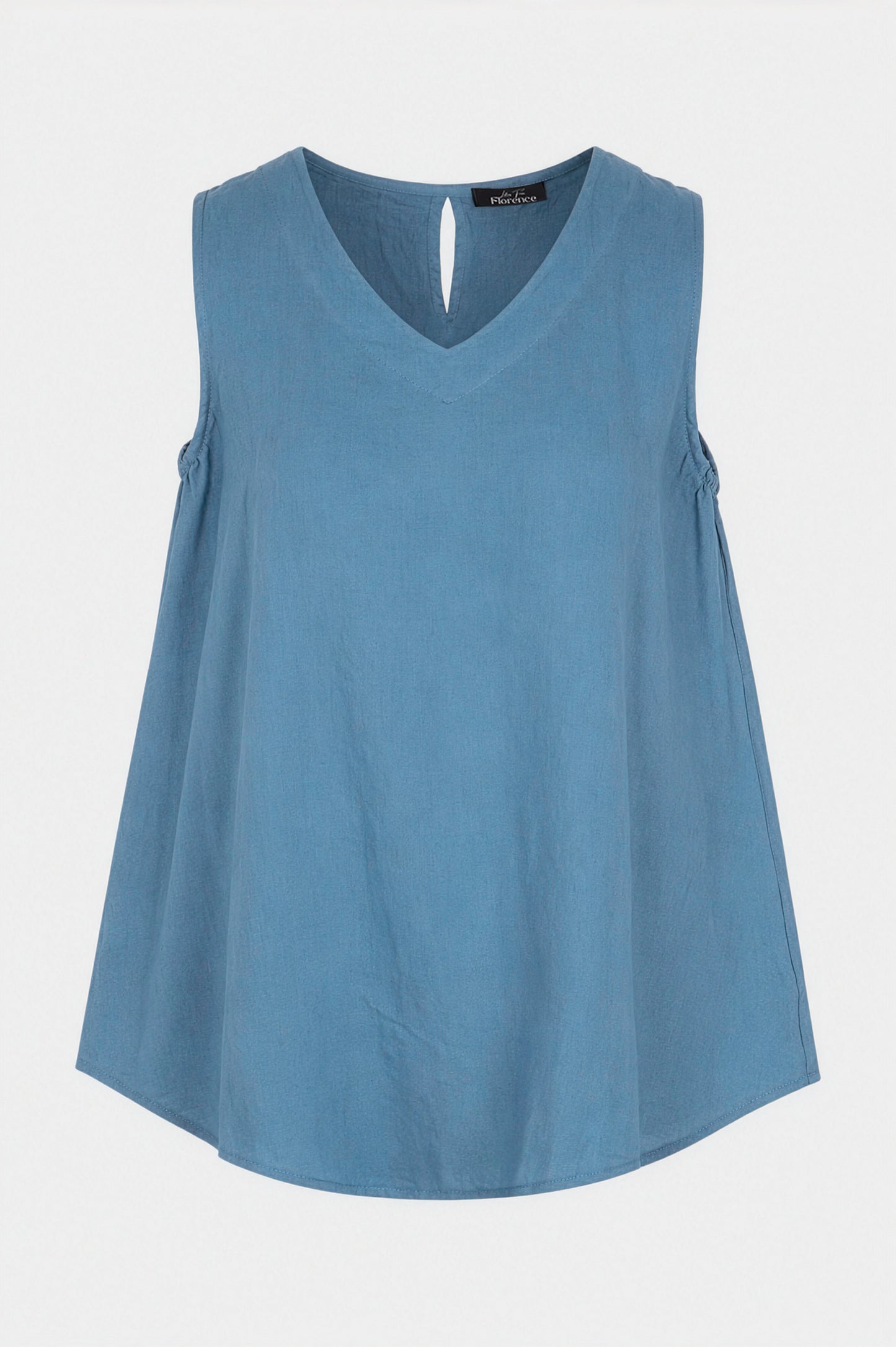 Linen Button Back Vest Top