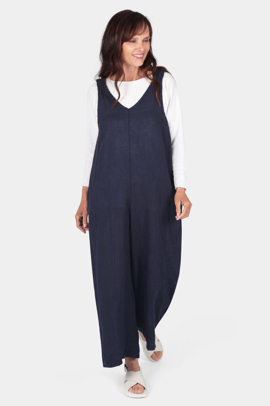V Neck Linen Jumpsuit