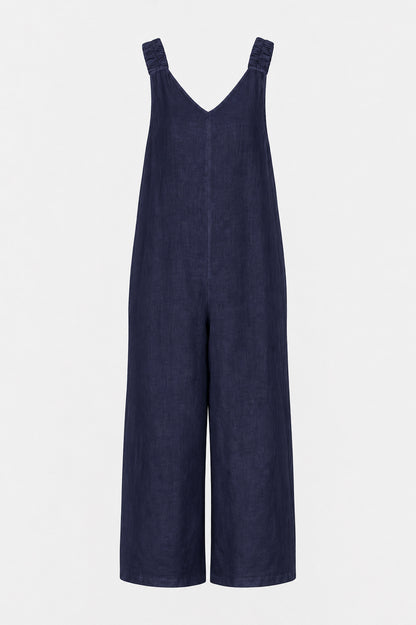 V Neck Linen Jumpsuit