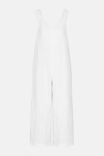 V Neck Linen Jumpsuit
