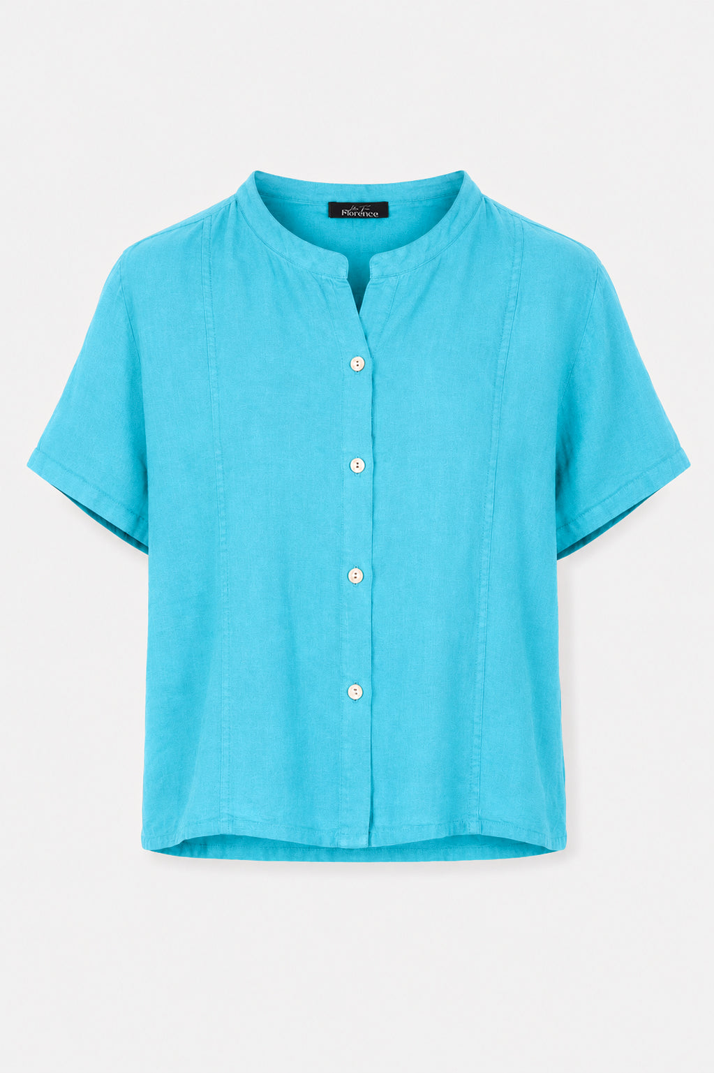 Band Collar Linen Shirt