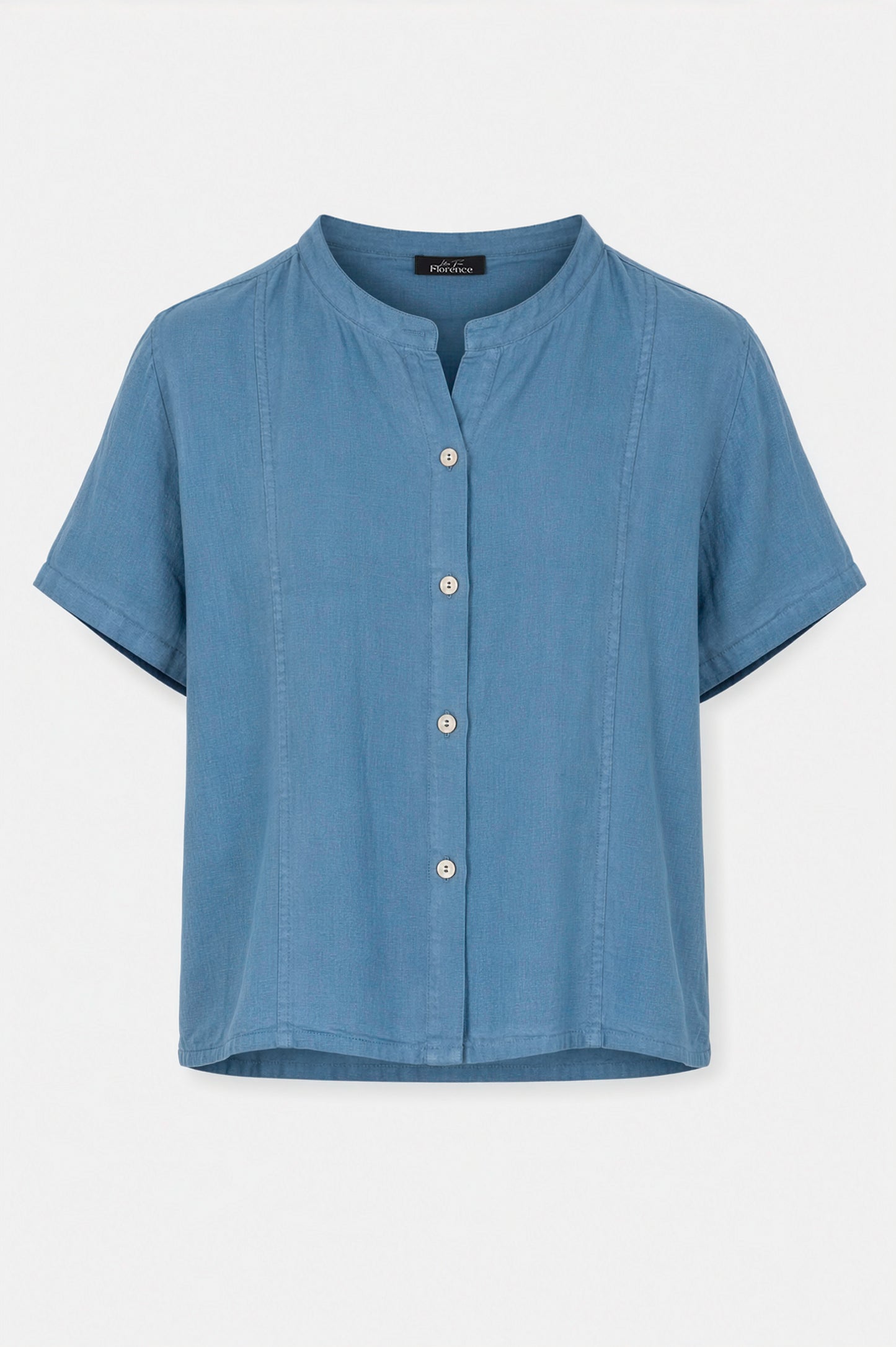 Band Collar Linen Shirt