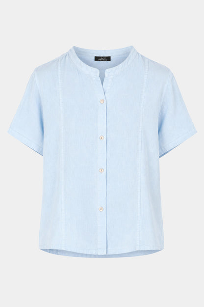 Band Collar Linen Shirt