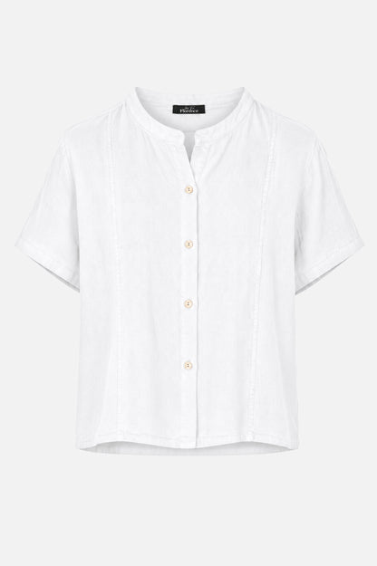 Band Collar Linen Shirt