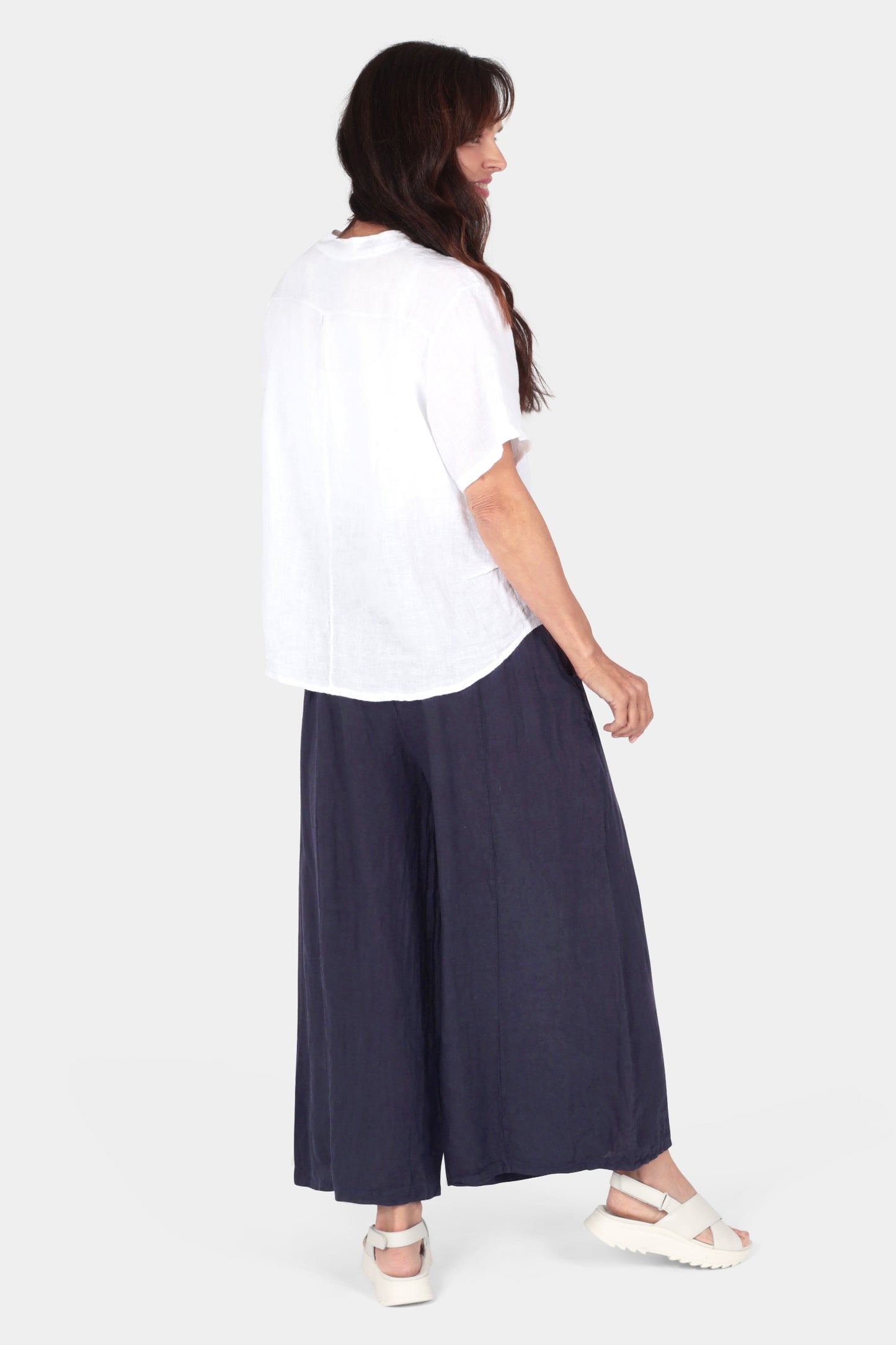 Band Collar Linen Shirt